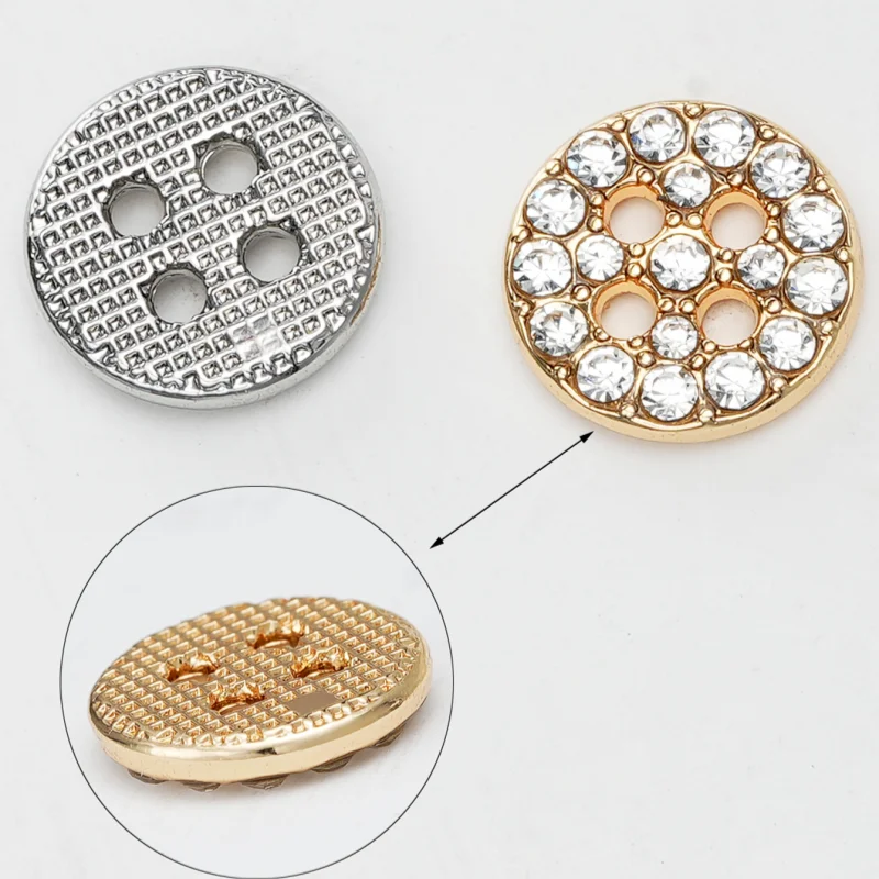 10Pcs 11/12/15mm 4-Hole Round Rhinestone Shank Buttons for Clothing Shoes Sewing Tools Bags Accessories DIY Crafts Buttons view 5