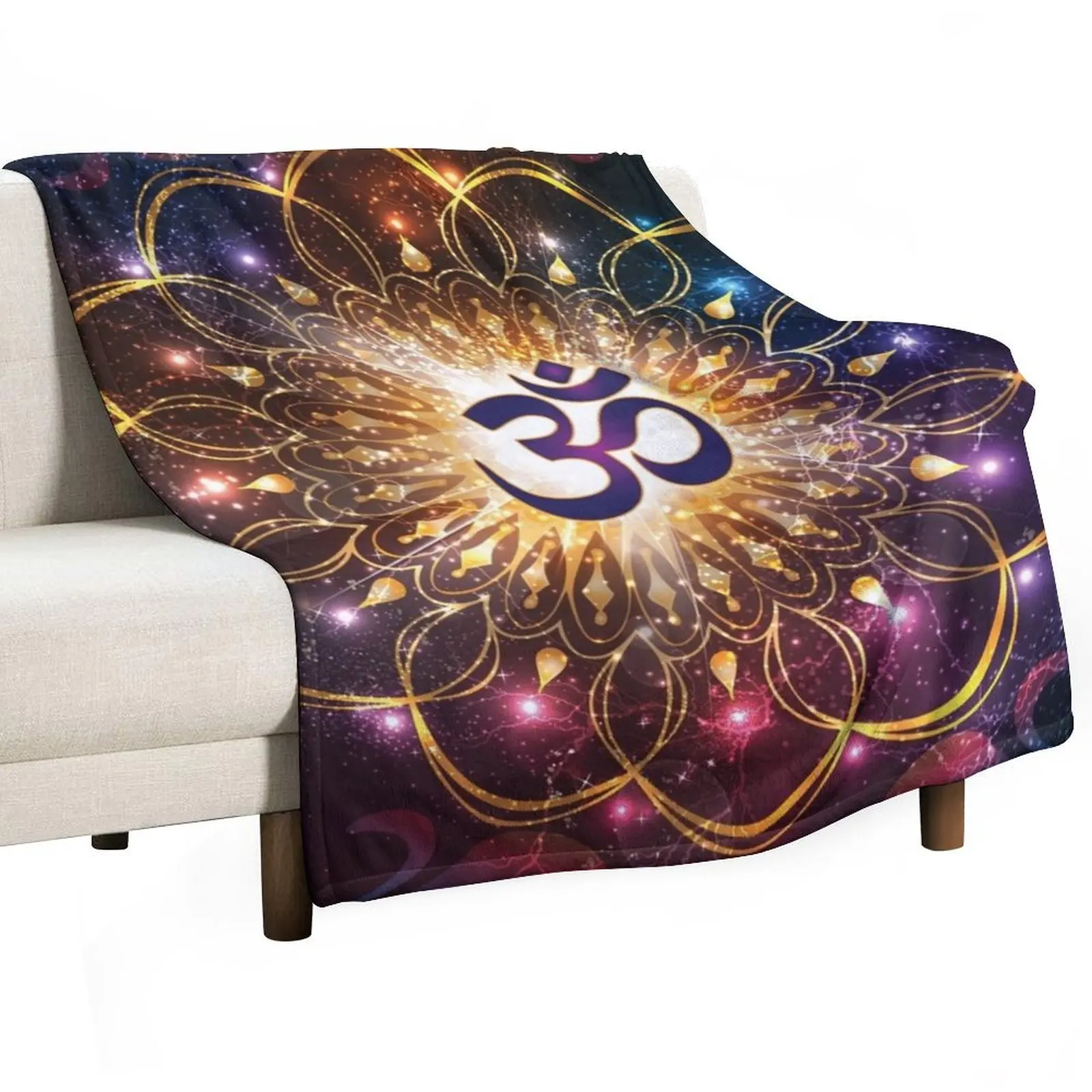 The higher power of Om - sacred geometry Throw Blanket anime Furrys Blankets For Sofas Blankets