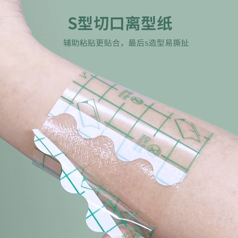 100pcs/lot Adhesive Plaster Waterproof Wound Healing Dressing Tape Bandages Large Square Curved Transparent PU Patches