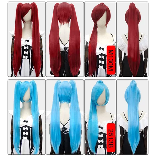 Imagen 2 del producto Extensiones de cola de caballo con clip de garra larga y recta, versátiles, sintéticas, Snoya, 80cm, para diseño de traje antiguo, rojo, morado, rosa, azul y negro