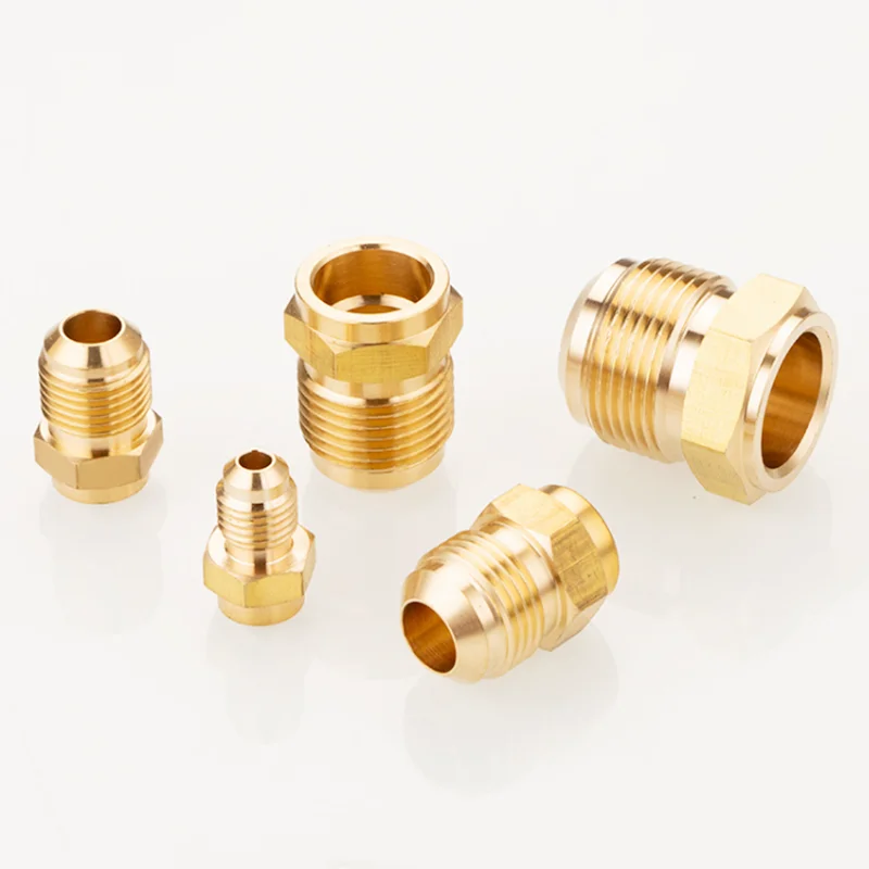 1PC  Brass Air Conditioner Coupling Forged UNF Male Thread to Welding Straight Flare Connecting Pipe Fitting dapeter