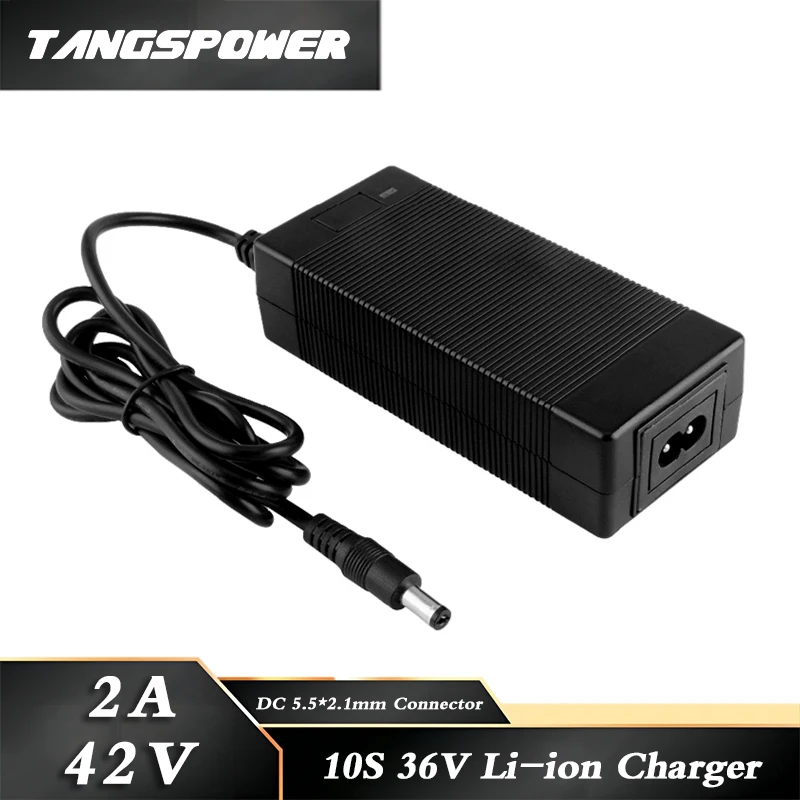 

42V 2A Lithium Battery Charger For 10Series 36V Li-ion Battery Pack Fast Charging 5.5*2.1MM DC Connector Power Tool Charger