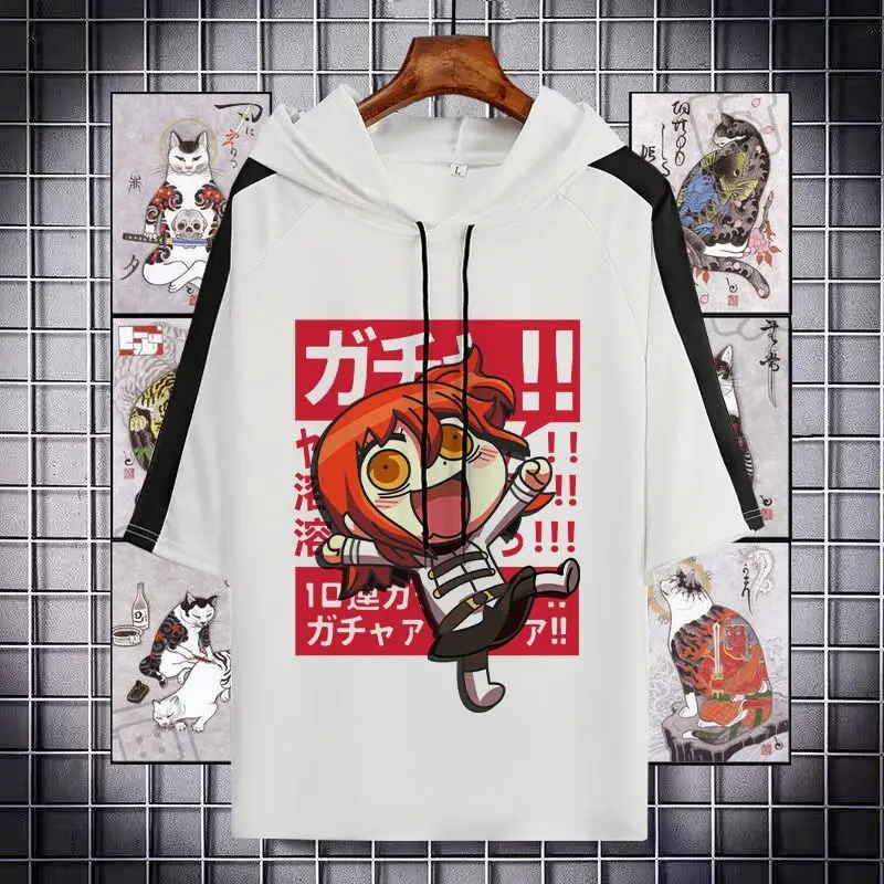 

FGO Sweatshirt My King Saber Clothes Anime Peripheral Fate Jeanne D'arc Two-Dimensional Half-Sleeve Hoodie