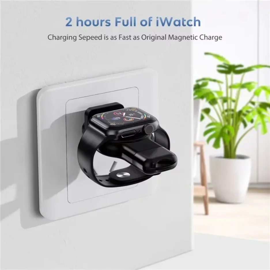 2 In 1 Magnetic Watch Wireless Charger Interface Portable Type-C USB for Apple Watch iWatch 9 8 7 6 5 SE 4 3 2 Fast Charging