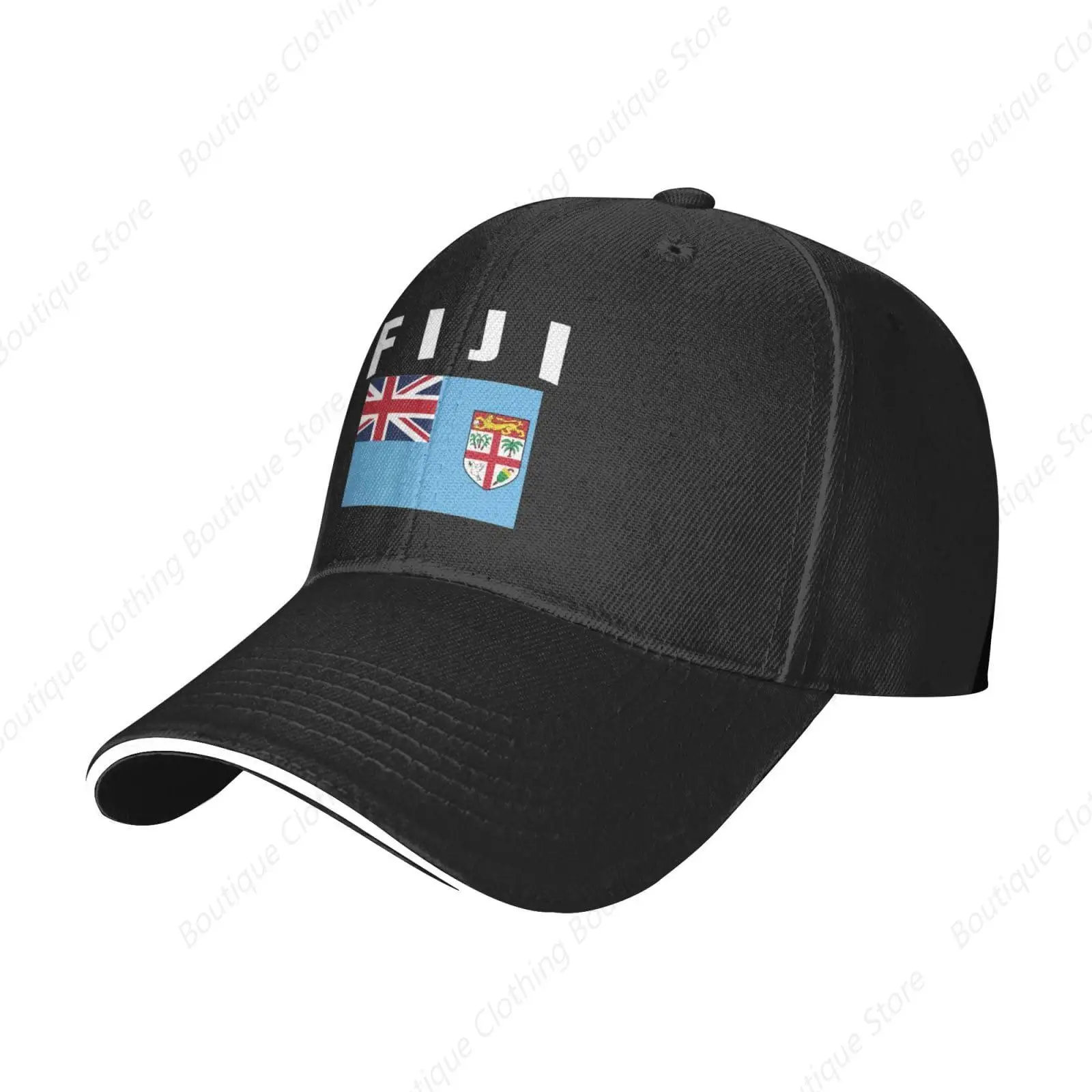 Fiji Flag Fijian Sandwich Baseball Cap Adjustable Unisex Casquette Outdoor Trucker Hats Black