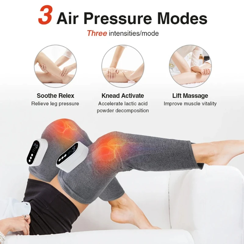 Leg Massager 3-Speed Hot Compress Leg Massagers Vibration Relax Muscles Relieve Fatigue Thigh And Calf Massage Device