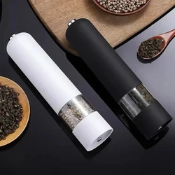 Macinapepe elettrico automatico e macina sale con luce a LED smerigliatrice per spezie a grana grossa regolabile strumento di cottura da cucina