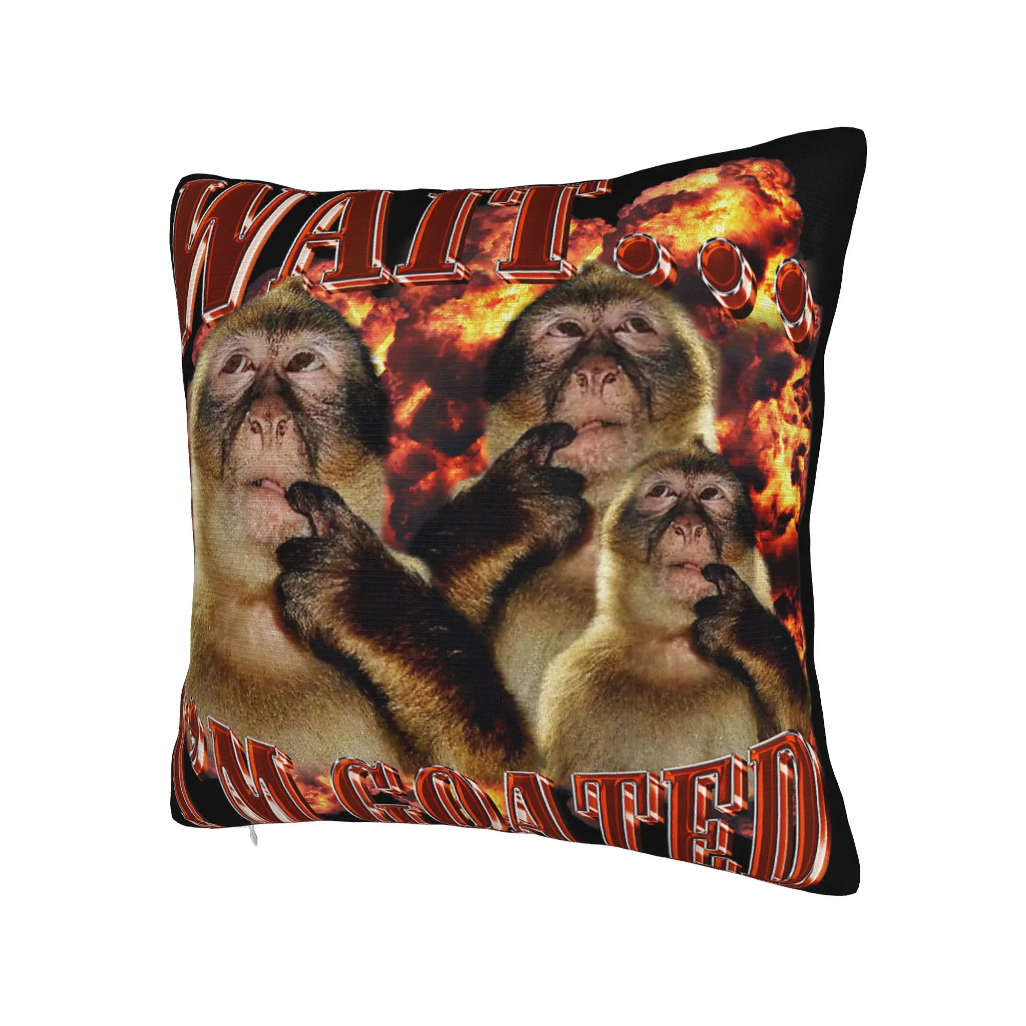 Thinking Monkey Meme  Pillowcases Merchandise Soft Cushion Cover Decorations  Pillow Case Cover Home Multi-Size