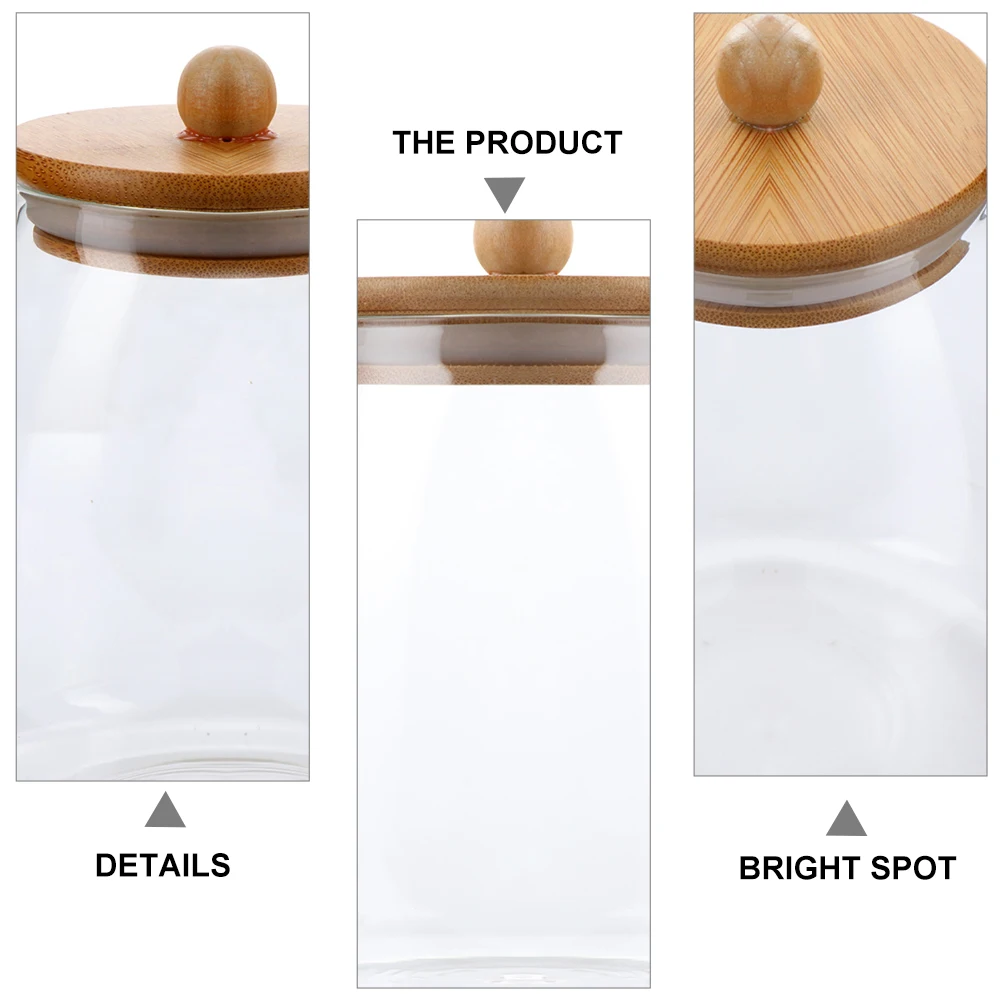 

2pcs Glass Storage Jars Sturdy Candy Snack Container Wedding Home Use Multipurpose Borosilicate Glass