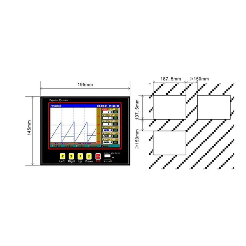 Registratore dati digitale multiuso OEM personalizzabile Grafico USB colorato Registratore di temperatura del livello dell'acqua per strumenti di prova