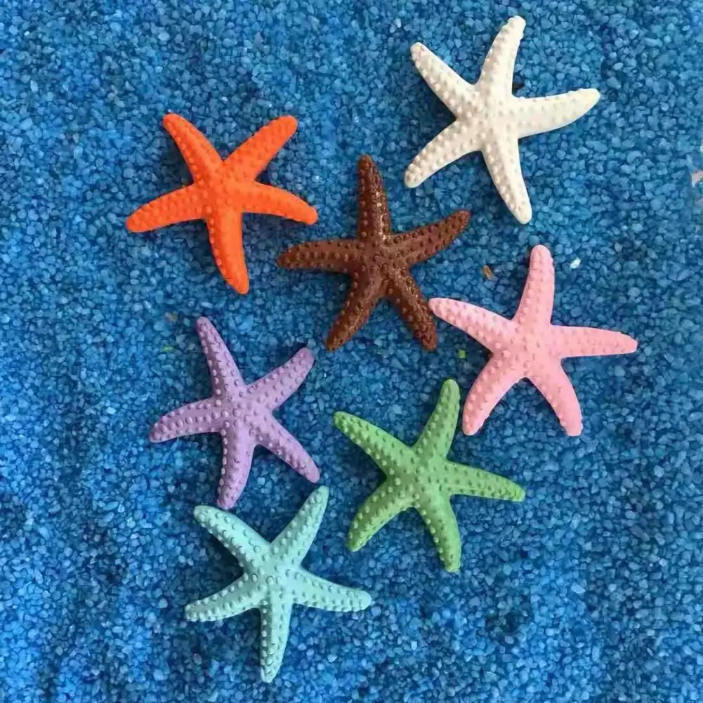 Mini Plastic Simulation Starfish Colorful Resin Realistic Cute Artificial Sea Star Desktop Ornament Aquarium Decor Wall Ornament