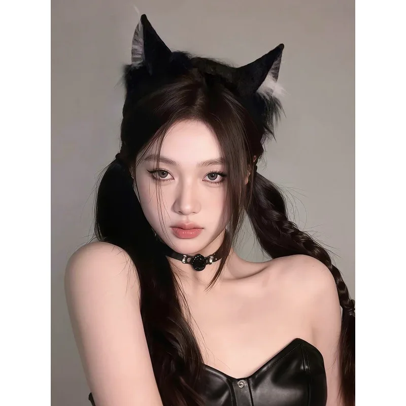 لطيف القط القط الأذن هيرباند 3D الحيوان الأذن الشعر التبعي الكورية نمط الطازجة الحلو أغطية الرأس للنساء مشبك شعر رائعتين