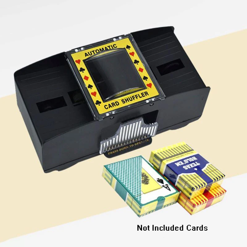 Automatic Card Shuffler, Hand Shuffler for Blackjack, UNO, Poker, Playing Card Dealer Machine Casino Supplies Battery-Free