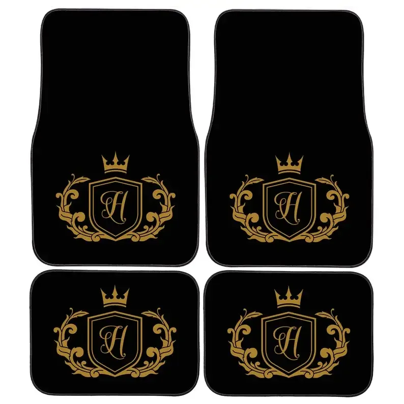 Personalised Custom Initial Crest Monogram Car Mats, Perfect Christmas Gift for Him or Her