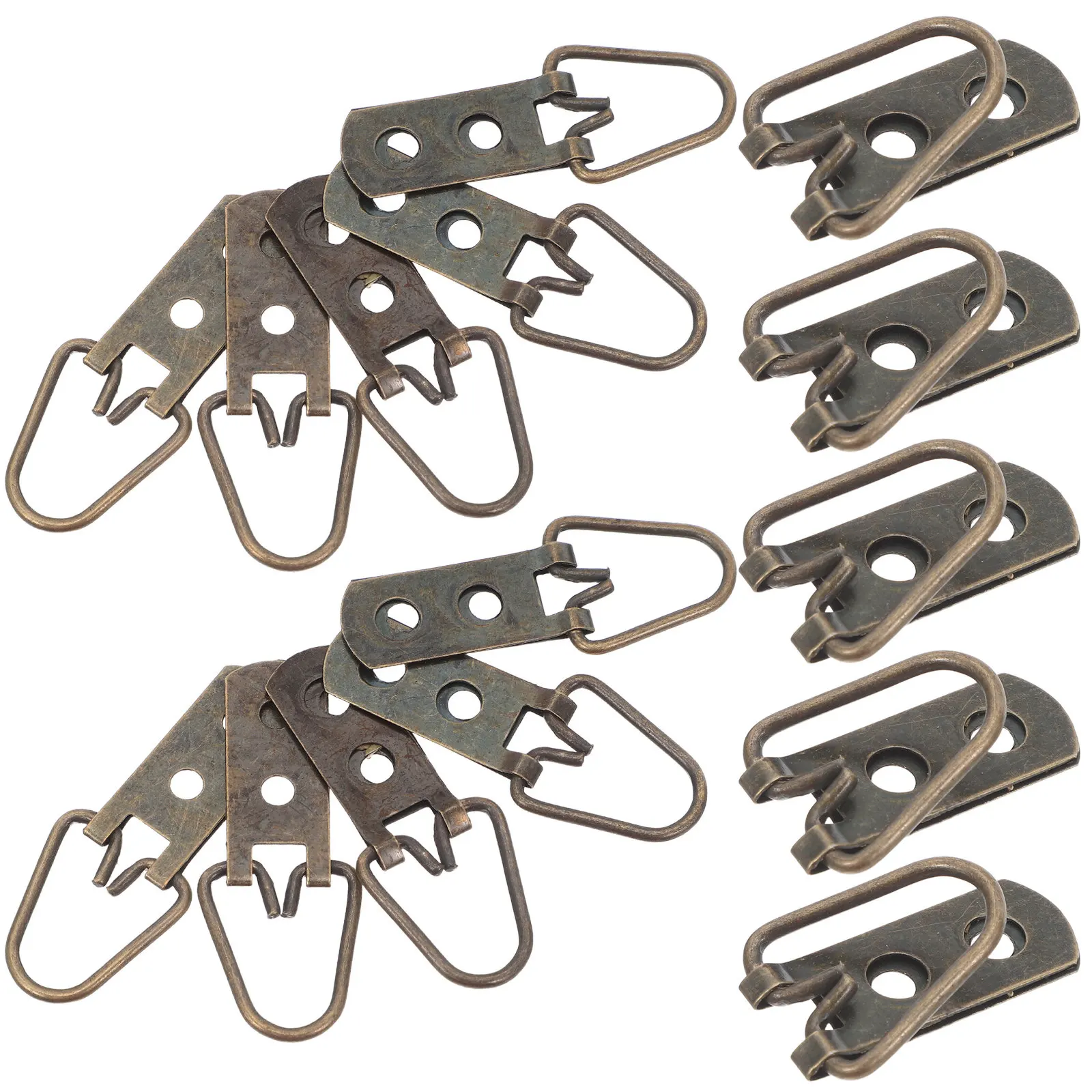 15Pcs Picture Hanging D-Rings Kit Heavy Duty Metal Snap Hooks Screws Included for Stable Frame Mounting on Any Wall Type Gallery