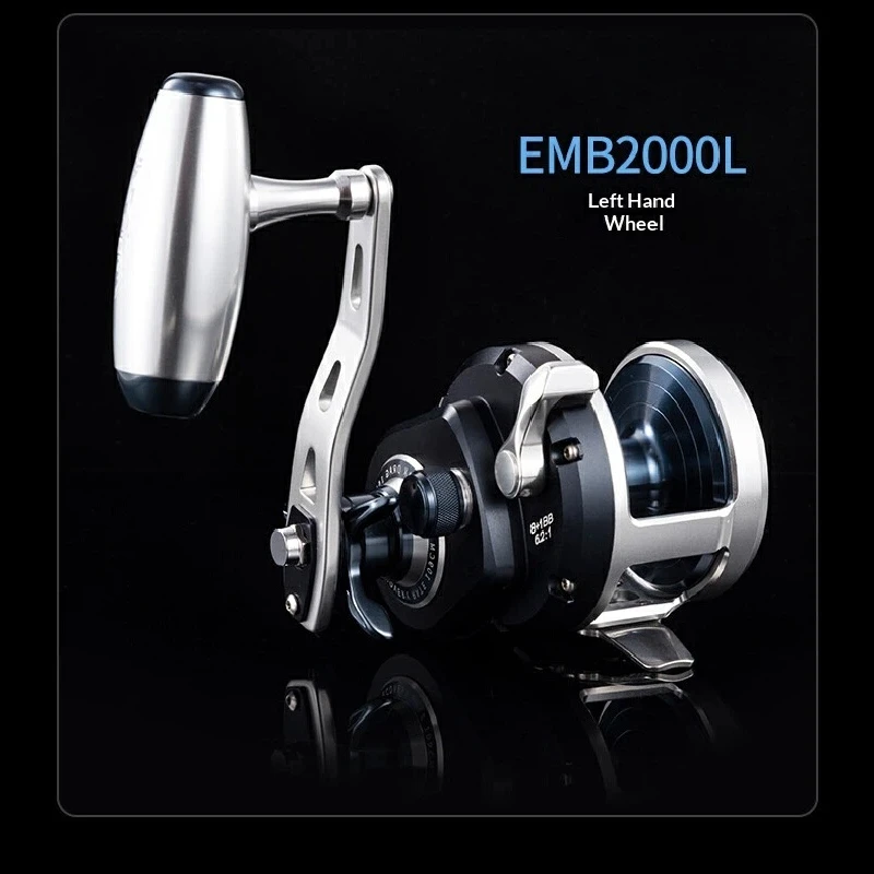 ECOODA EMB2000 Full Metal Slow Jigging Drum Reel Strong Structure High Drag Power Saltwater Deep Sea Offshore Fishing Reel