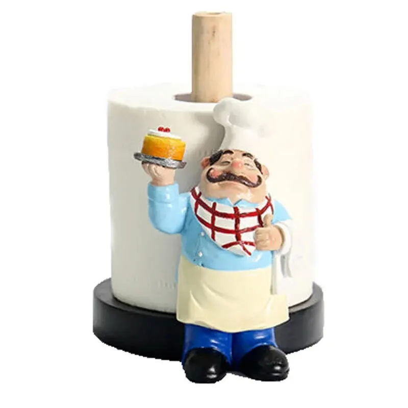 Chef Style Paper Towel Holder, Resin Crafts Display for Kitchen Cafe Western Restaurant Cake Shop Dessert Shop.