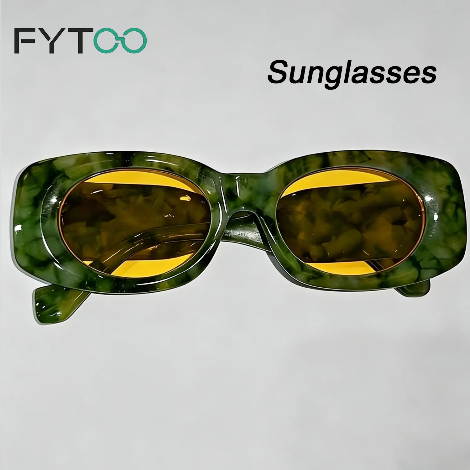 

Солнцезащитные очки FYTOO Retro Oval из ацетата: прочные, модные, для мужчин и женщин, защита от УФ400, трендовые очки в корейском стиле 3966