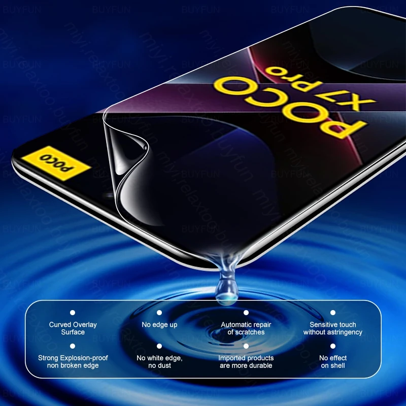 PocoX7Pro حافظة 2 قطعة 999D لينة هيدروجيل فيلم ل Poco X7 برو 5G منحني واقي للشاشة Poko Little X 7 X7Pro 7X وليس الزجاج PocoX7