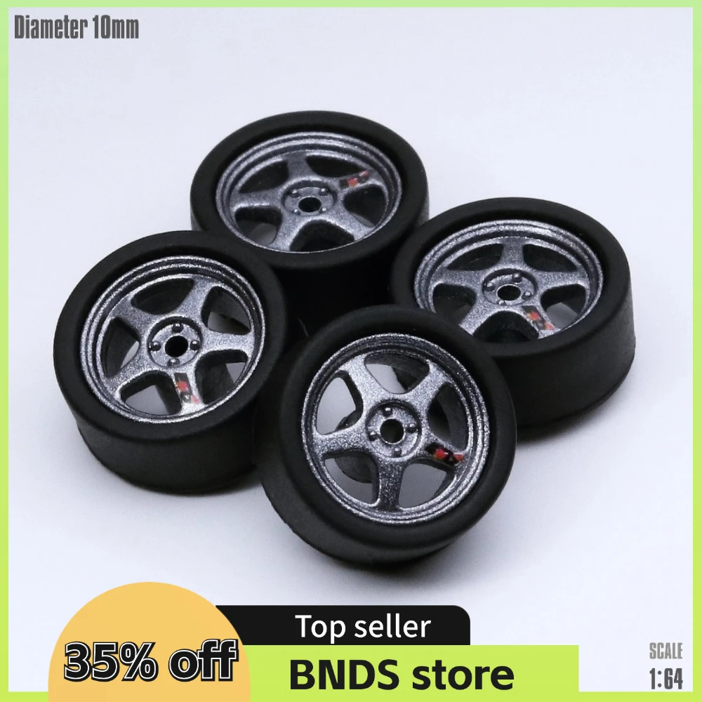 SpeedCG 1/64 ABS Wheels with Rubber Tire Type F Modified Parts Diameter 10mm For Model Car Racing Vehicle Toy Hotwheels Tomica