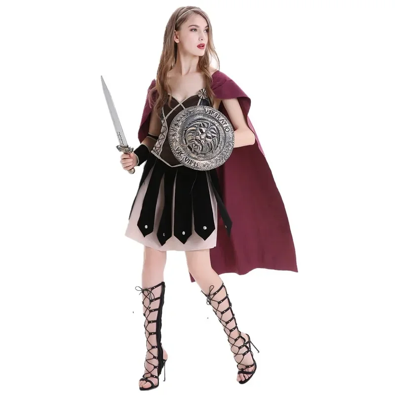 Dorosłe kobiety średniowieczny rzymski Zina wojownik kostium księżniczki Halloween karnawał impreza Cosplay Roman Sparta Gladiator sukienka