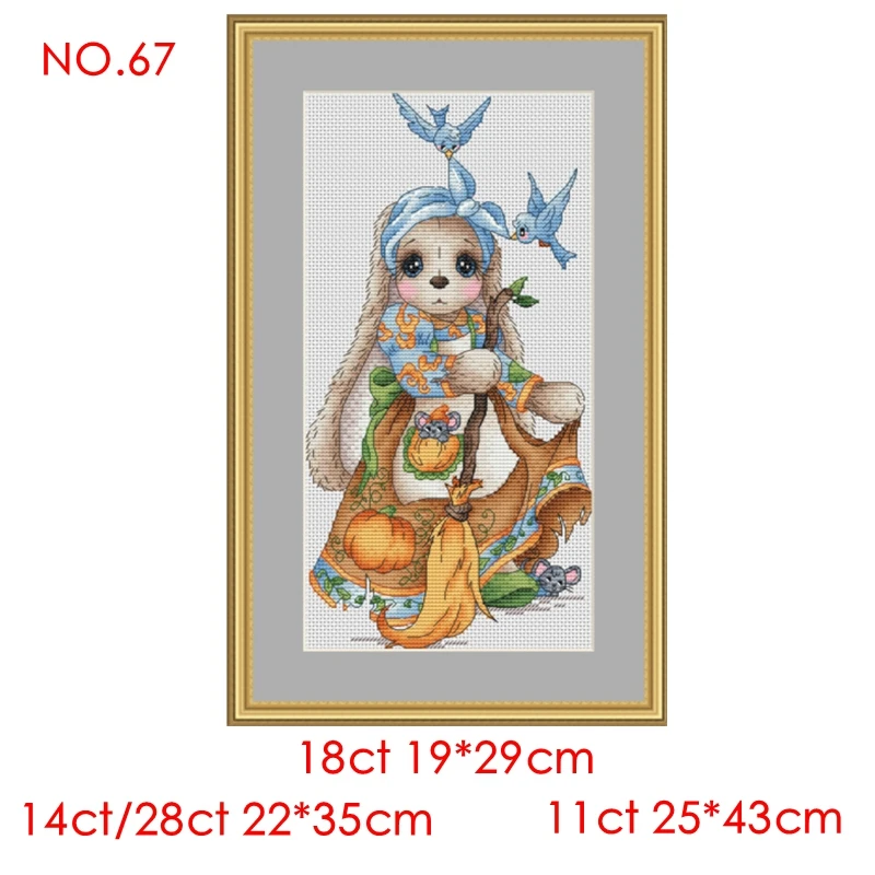 The cross-stitch set 28CT, 18CT, 14CT and 11CT can be selected as the hand-made material pack of printed fabric saga Magic Rabbi