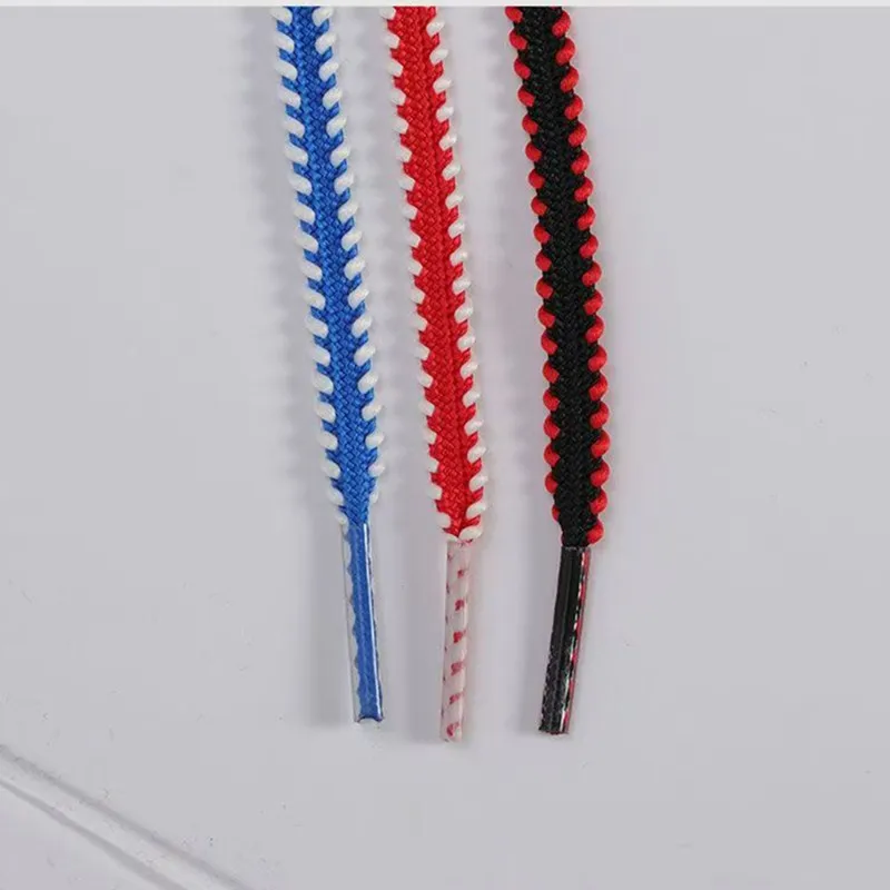 Mehrfarbige, rutschfeste, gezackte Schnürsenkel aus Canvas, schwarz-weiß, für Laufschuhe, Damen- und Herren-Sportschuhe, Freizeitschuhe, Netzschuhe, Schnürsenkel – Detail 7