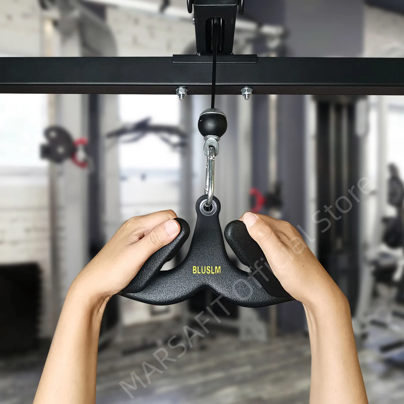 7Pcs LAT Pull Down Handle Fitness Accessories Grip Rowing T-bar V-Bar Pulley Cable Machine Attachments For Back Bicep Tricep