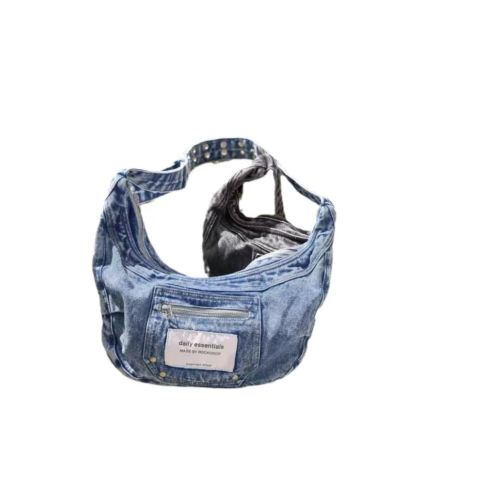

Denim Hobo Bags Aesthetic Vintage Streetwear Fashion Shoulder Underarm Bag Casual Women Trendy All Match Handbags Crossbody Bags