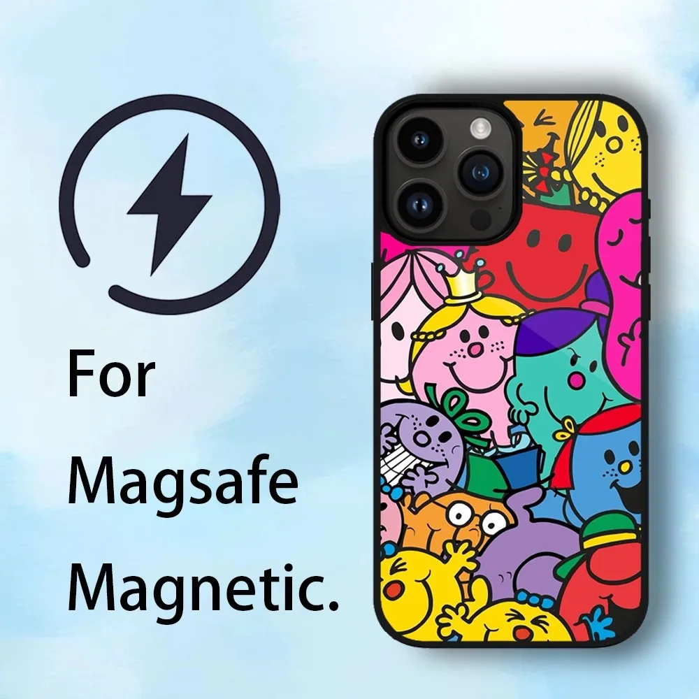 Cartoon Mr. Men Little Miss Phone Case For iPhone 11 12 13 14 15 Max Plus Phone Magnetic for Macsafe Cases Cover