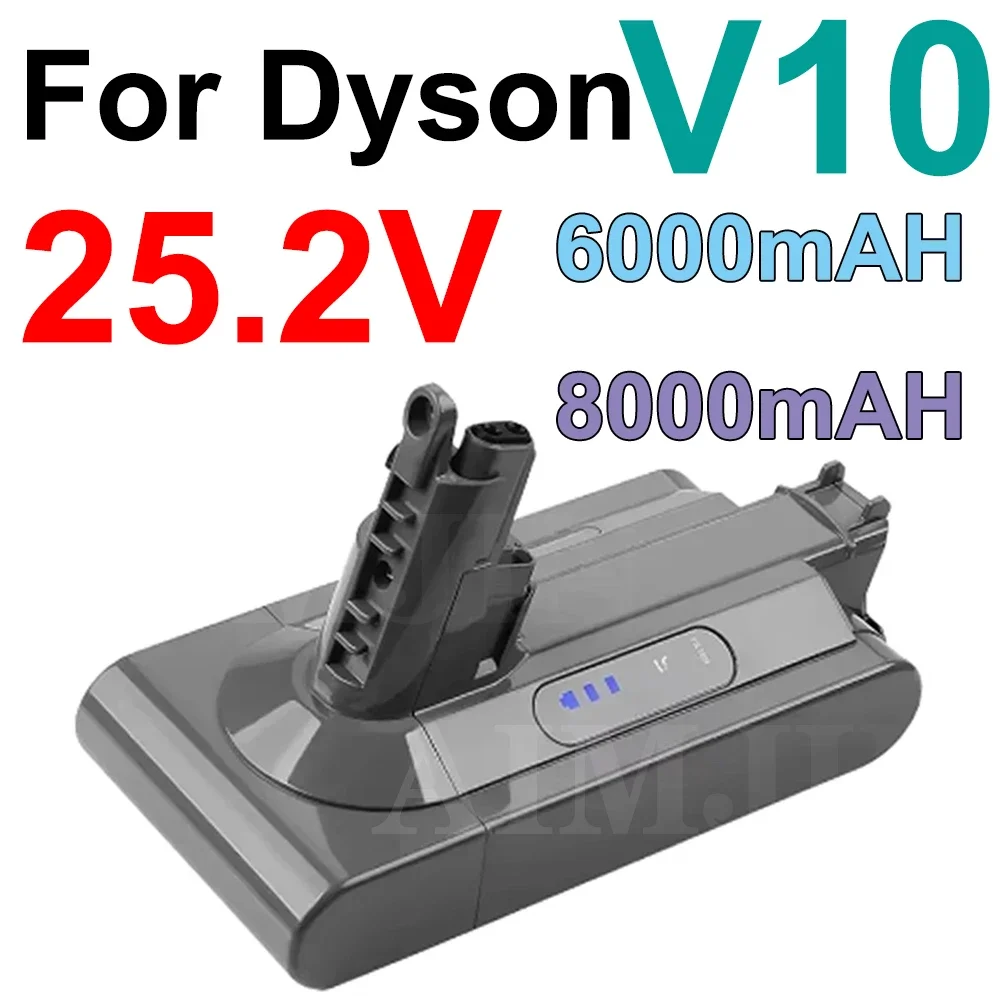 V10 Replacement Battery Lithium-ion 25.2V 6000mAh For Dyson V10 Cleaner RH-10 SV12 Battery Pack 7-CELL(206340)