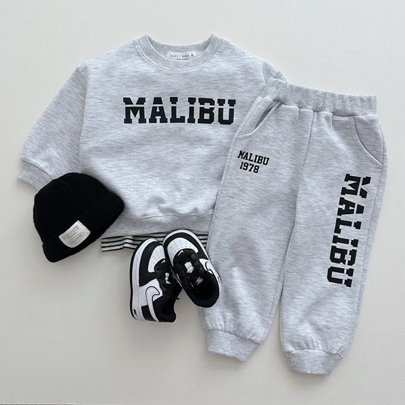 جديد الفتيان ملابس كاجوال مجموعة ربيع الخريف إلكتروني طباعة طويلة الأكمام الجولة الرقبة البلوز السراويل 2 قطعة ل 1-6Y الاطفال بدلة رياضية #2