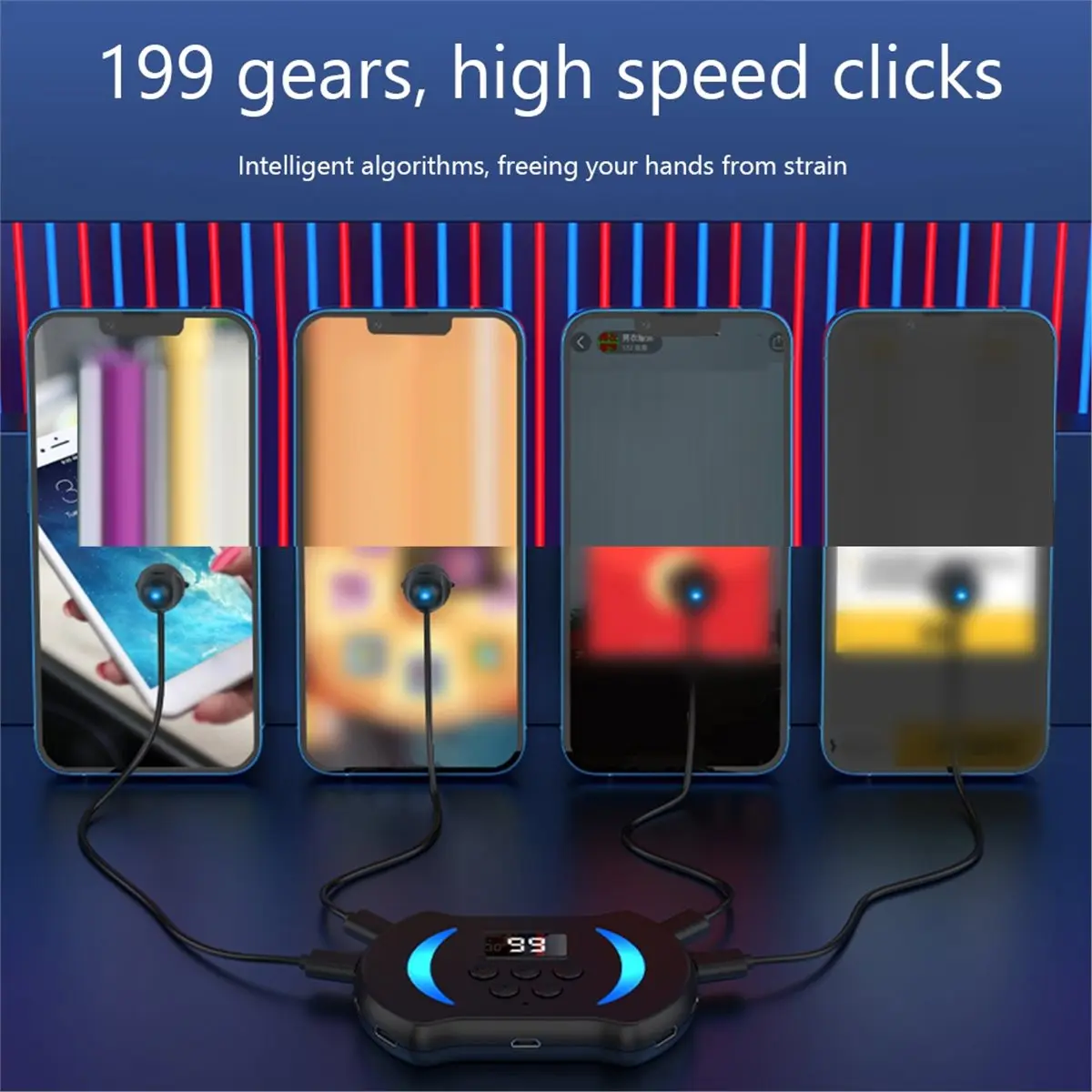 Digital Essentials Mobile Phone Screen Auto Clicker with Digital Display & Blue Light Auto Clicker for Games Live Broadcasts