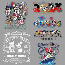 2024 Mickey Minnie Cruise Family Trip Vacation Iron on transfers Heat Press Stickers for clothes Decals Iron on Tshirts