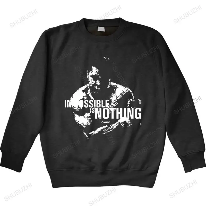 Man crew neck hoodie Men Funy  Mohamed Ali impossible is nothing long Sleeve O-Neck Tops men hoodie brand spring hoodie for boys