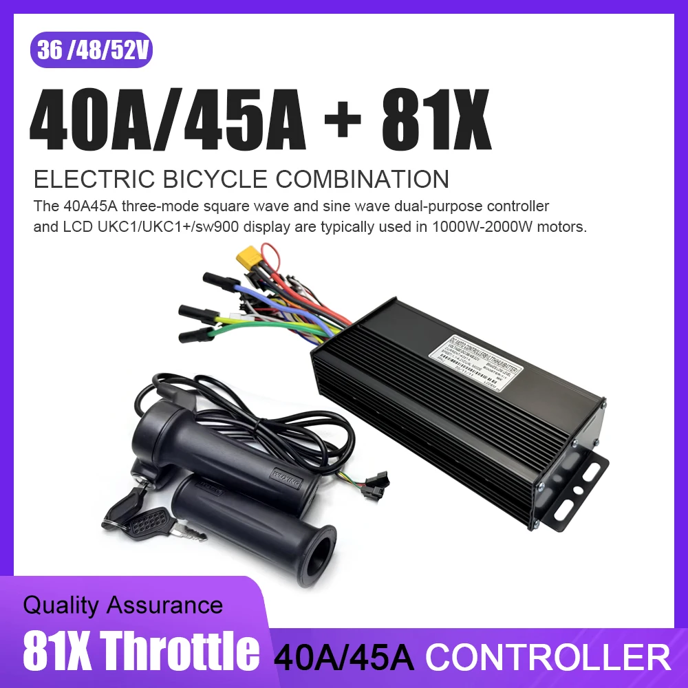 

Ebike 3-mode Square Wave Controller 40A45A (Protocol UART2) Brushless Motor Controller 1000W-2000W for 36V/48V/52VEScooter XT150