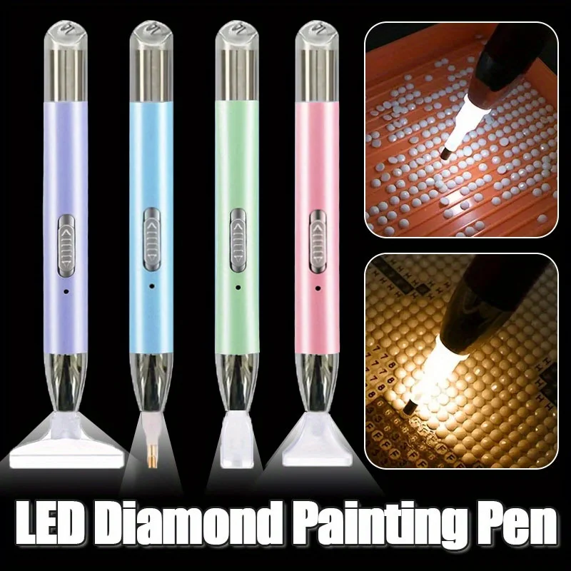 USB Charge Diamond Painting Pen, LED Diamond Pen, 5D Diamond Painting Accessorise Tools, With 2 Modes Light, No Need USB Cable