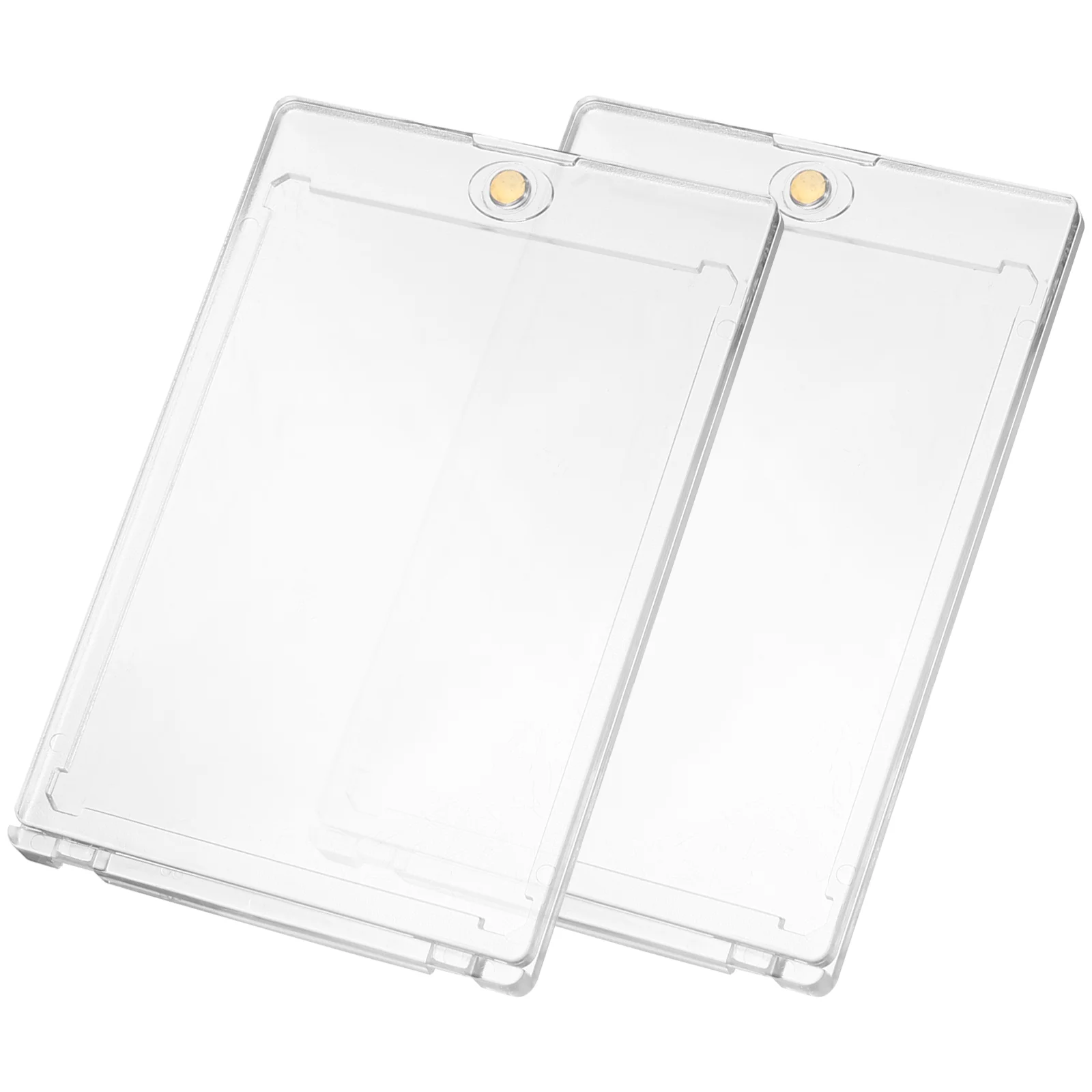 

2 Pcs Magnetic Card Holder Football Case Clear Sleeves Hard for Trading Cards Sports Baseball