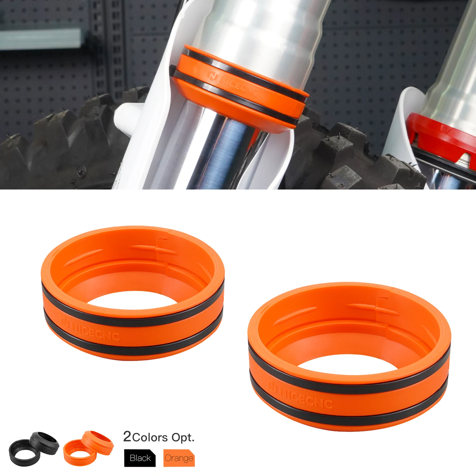 

For KTM EXC 300 2024 EXC EXCF XCW XCFW SX SXF XC XCF TPI 6D 125 250 300 350 450 500 525 530 2004-2024 Front Fork Mud Scraper Kit