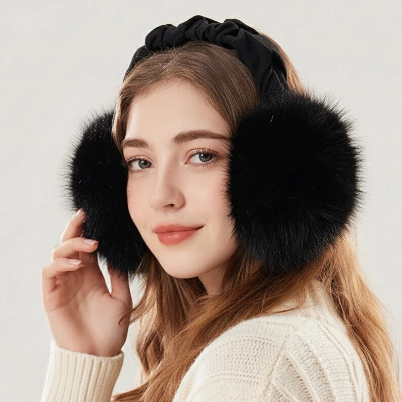 Paraorecchie in peluche Paraorecchie invernali da donna con orlo soffice Ciclismo all'aperto da uomo Paraorecchie caldi pieghevoli antivento e freddi da donna