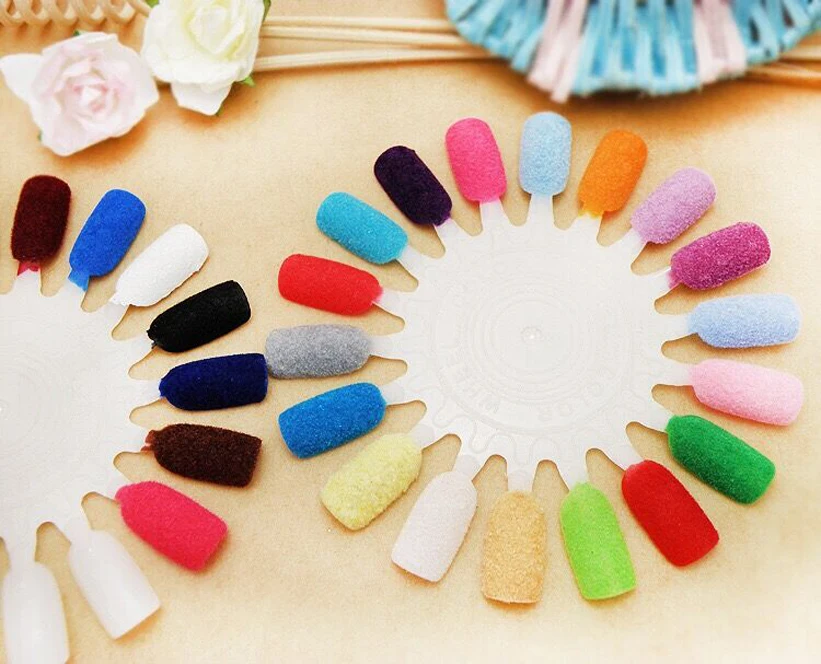 12 Colors 3D Candy Manicure Multi-Color Fuzzy Nylon Fiber Flocking Velvet Powder for DIY Nail Art Tips Crafts Glitter Decoration