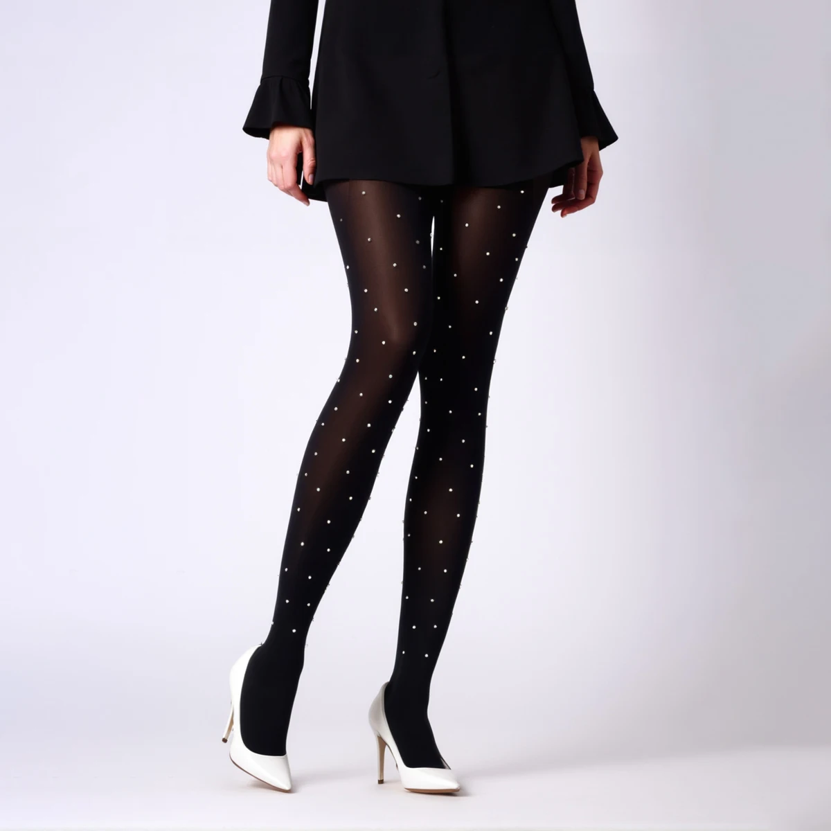 حار بيع حجر الراين جوارب طويلة الدافئة المخملية الأسود لامعة الجوارب للنساء الملابس الداخلية بلينغ لامعة Bodystockings الإناث الملابس الداخلية #2