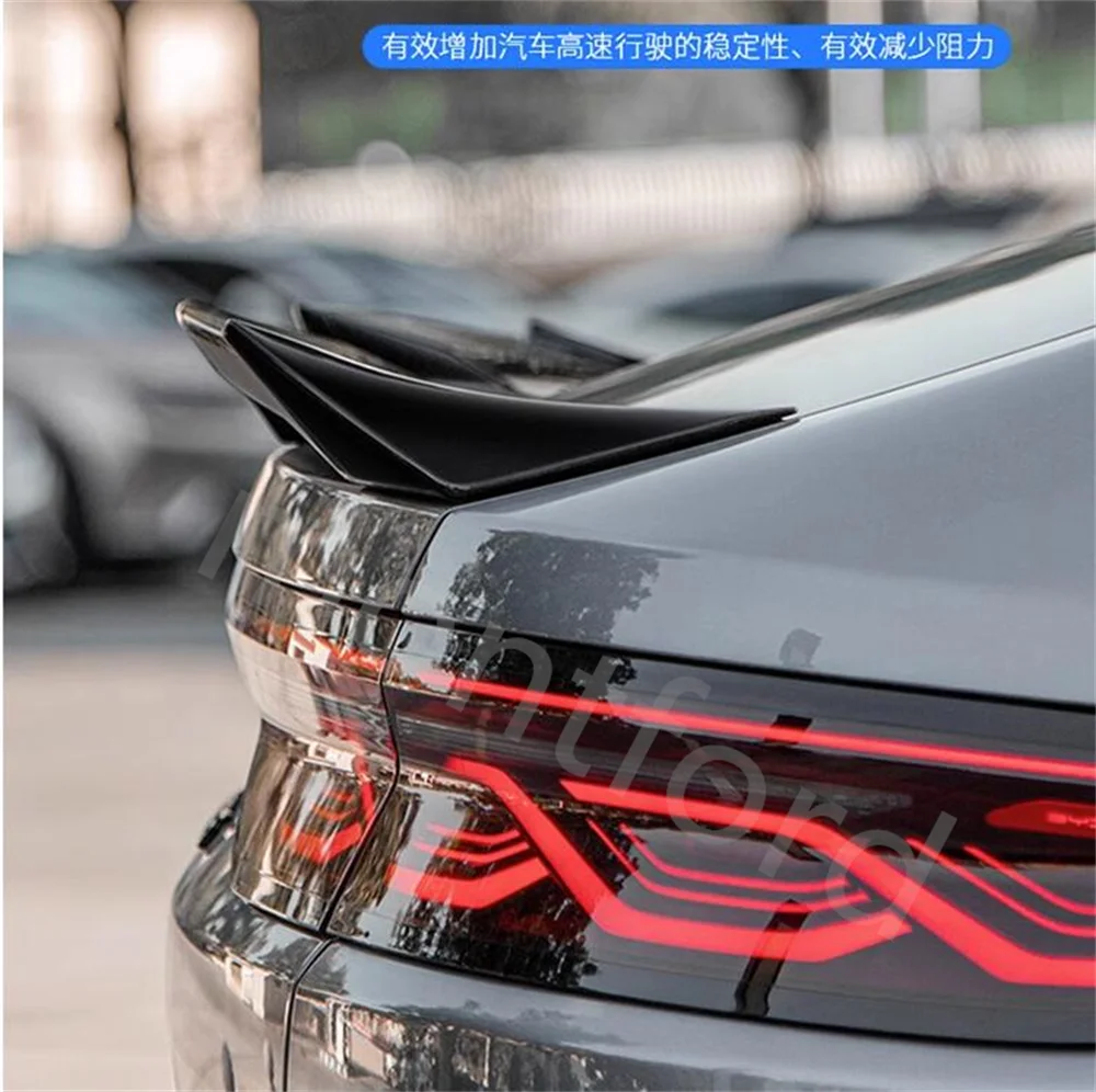 Car ABS Sport Spoiler Carbon Fiber Pattern For BYD Han E9 Ev Dmi 2023 2024 Sport Spoiler Exterior Modification Han Accessories