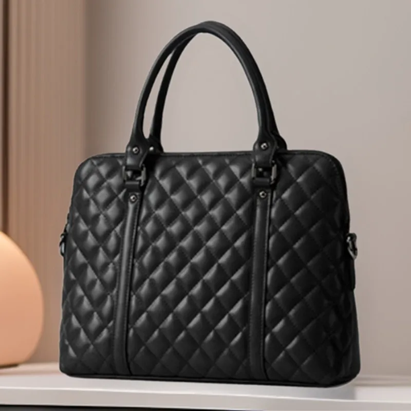 

Модные женские сумки из натуральной кожи, деловой портфель, 14, 15-дюймовая сумка для ноутбука, большая вместительная офисная сумка для компьютера