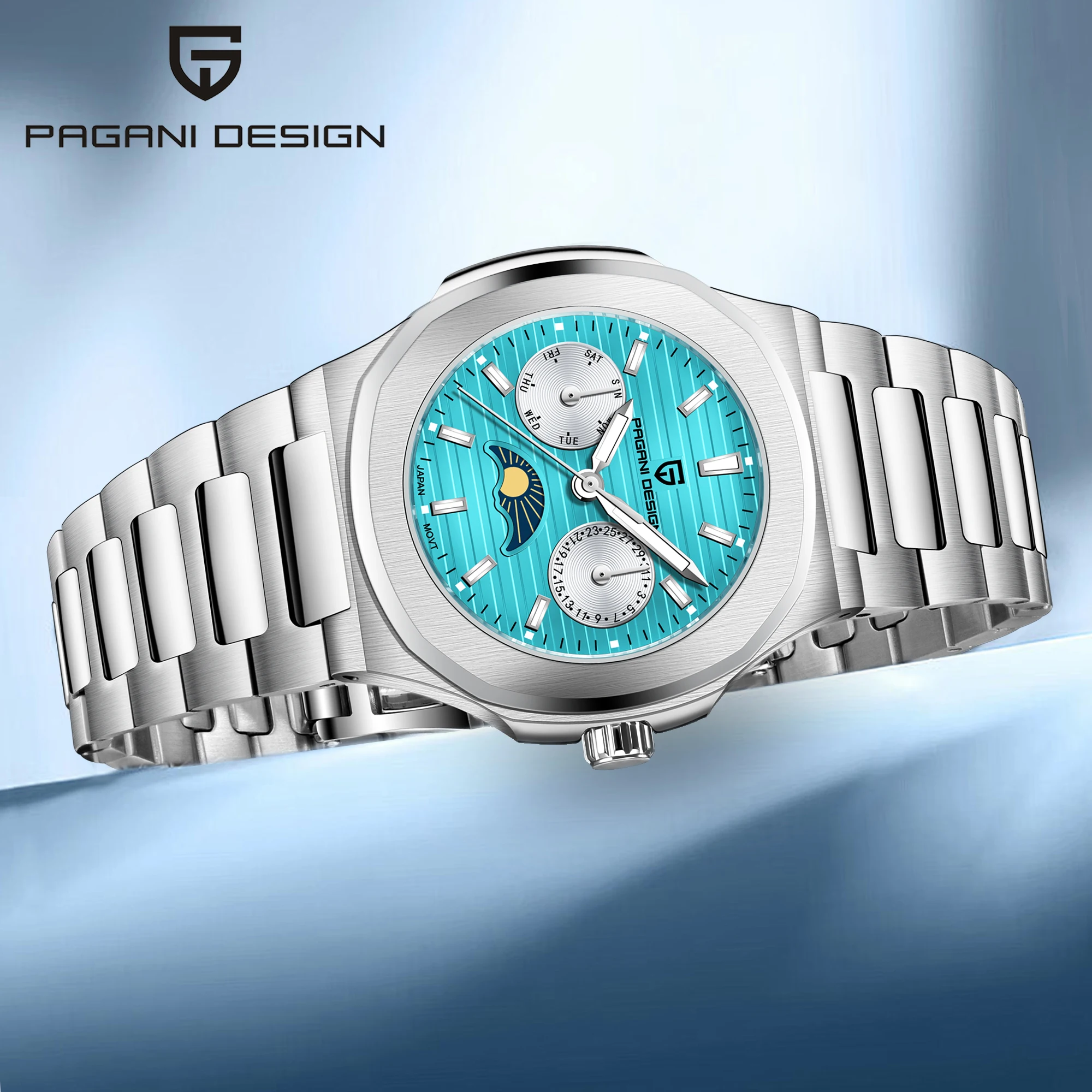 2026 New PAGANI DESIGN Woman Watch Auto Date Luxury Quartz Watch Japan Epson VX3HA Wristwatch Stainless Steel Clock Week Display