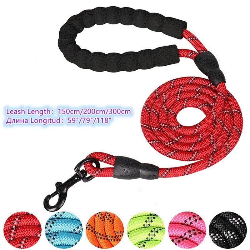 New 150/200/300cm Strong Dog Leash Pet Leashes Reflective Leash For Big Small Medium Large Dog Leash Drag Pull Tow Golden Retrie