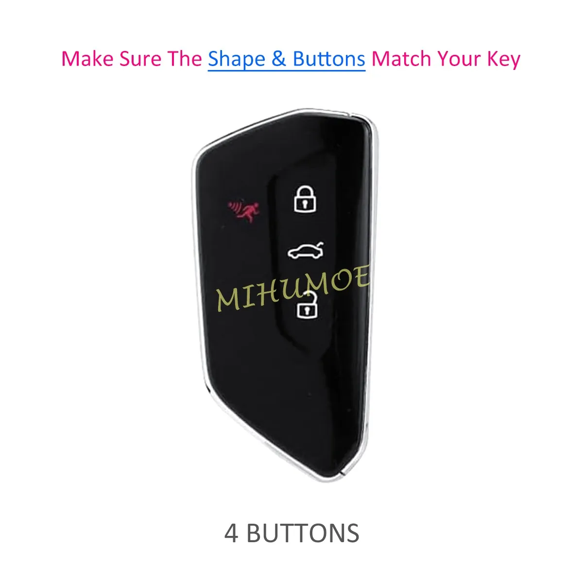 Car Key Case For VW Golf 8 Mk8 GTI R ID4 Tiguan Atlas / Atlas Cross Sport 2025 2026 Silicone Car Key Case Fob Holder Cover Trim