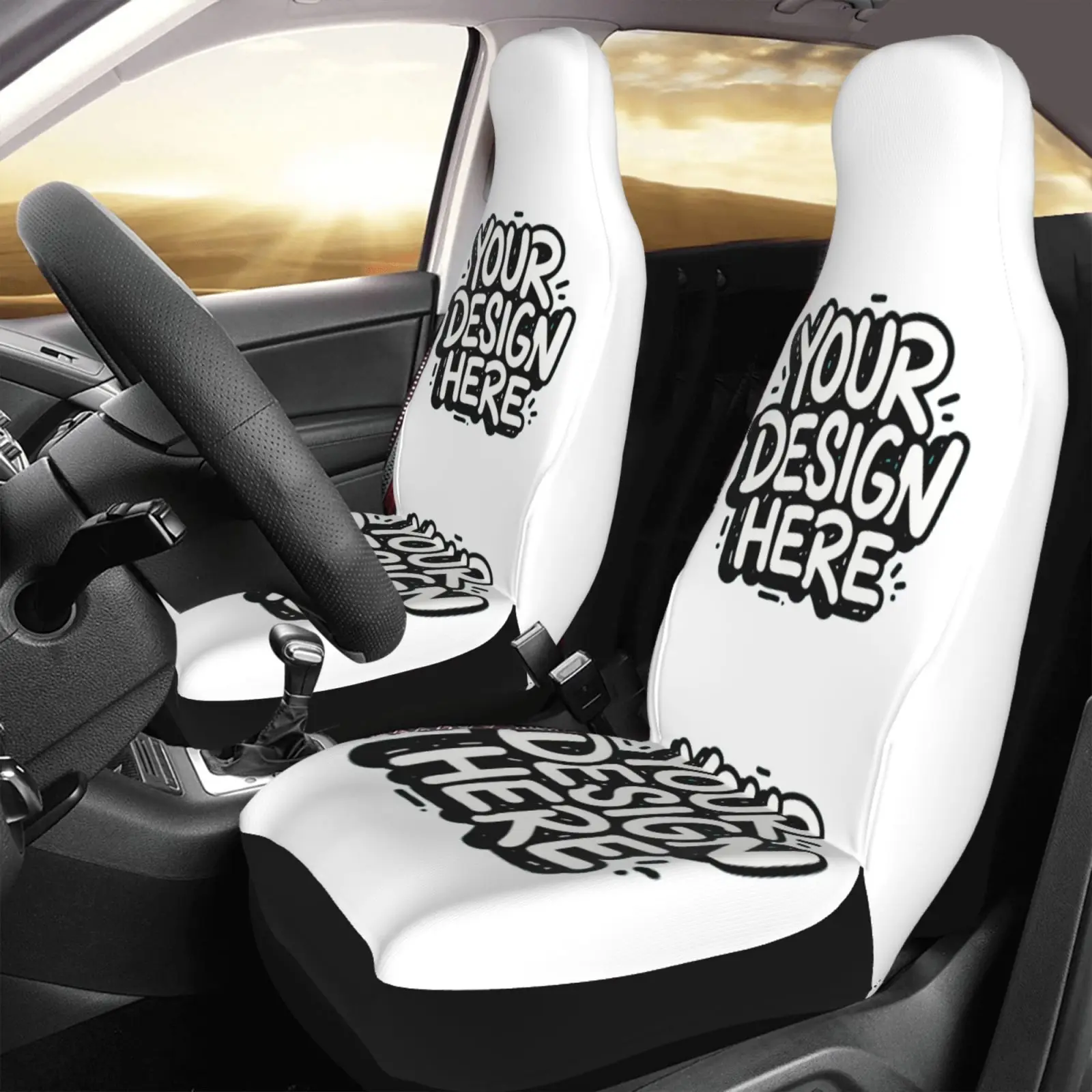 1pc/ 2pcs, Customizable Car Seat Decoration Set, Personalized Interior Decoration, Suitable For Most Car Models, New Year, Hallo