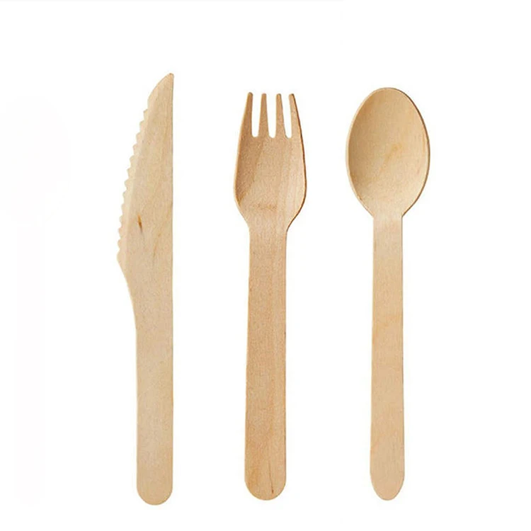 Wholesale Eco Friendly Disposable Cutlery Degradable Food Grade 140mm Birch Wood Spoon