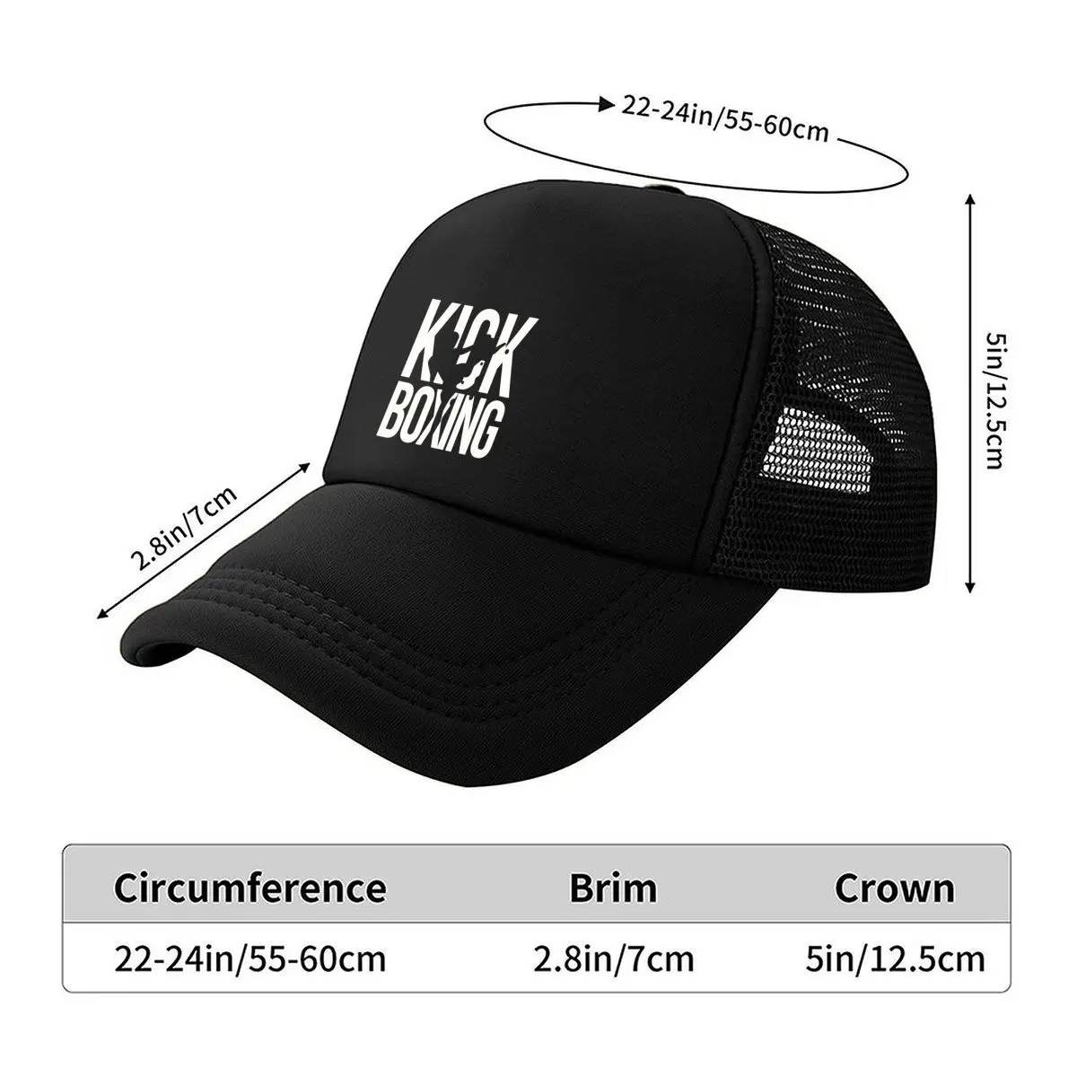 Kick Boxing Martial Arts Fighter Silhouette Mesh Baseball Cap Hip Hop